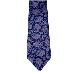Lilly Dache Blue Paisley Silk‎ Blend Woven Classic Pointed Tie Men's One Size